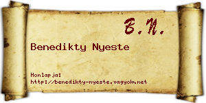 Benedikty Nyeste névjegykártya